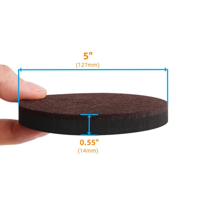 Furnigear Felt Furniture Sliders for Hardwood Floors - Furnigear 8 PCS 5"" Furniture Moving Pads Sliders - Heavy Duty Felt Sliders Chair Leg Floor Protectors - Move Your Furniture Easily & Safety - Image 2